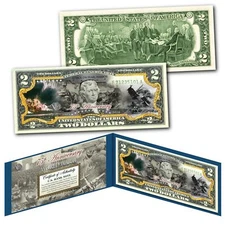 ATTACK ON PEARL HARBOR - End of WWII 75th Anniversary V75 - Authentic $2 Bill