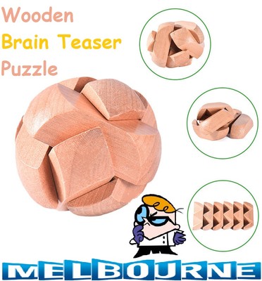 Wooden Brain Teaser Puzzle Kids Educational Toy Kong Ming Luban Lock ...