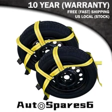 TWO (2x) DEMCO Car Basket Straps Adjustable Tow Dolly Wheel Net Tire Flat Hook