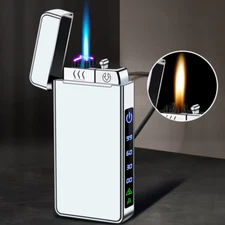 3 IN 1 BUTANE+ARC LIGHTER Plasma Torch Soft Flame Butane Rechargeable Flashlight
