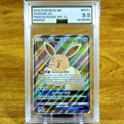 Pokemon SM Black Star Promo Eevee GX SM233 AGS Mint+ 9.5 Full Art