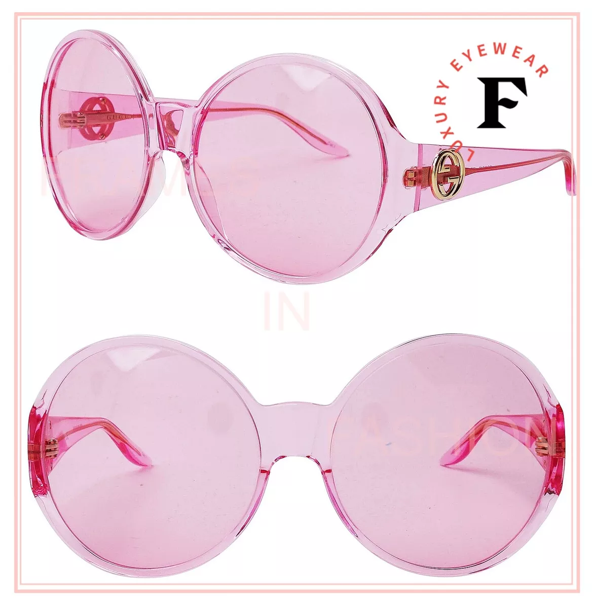 Gucci round top pink sunglasses