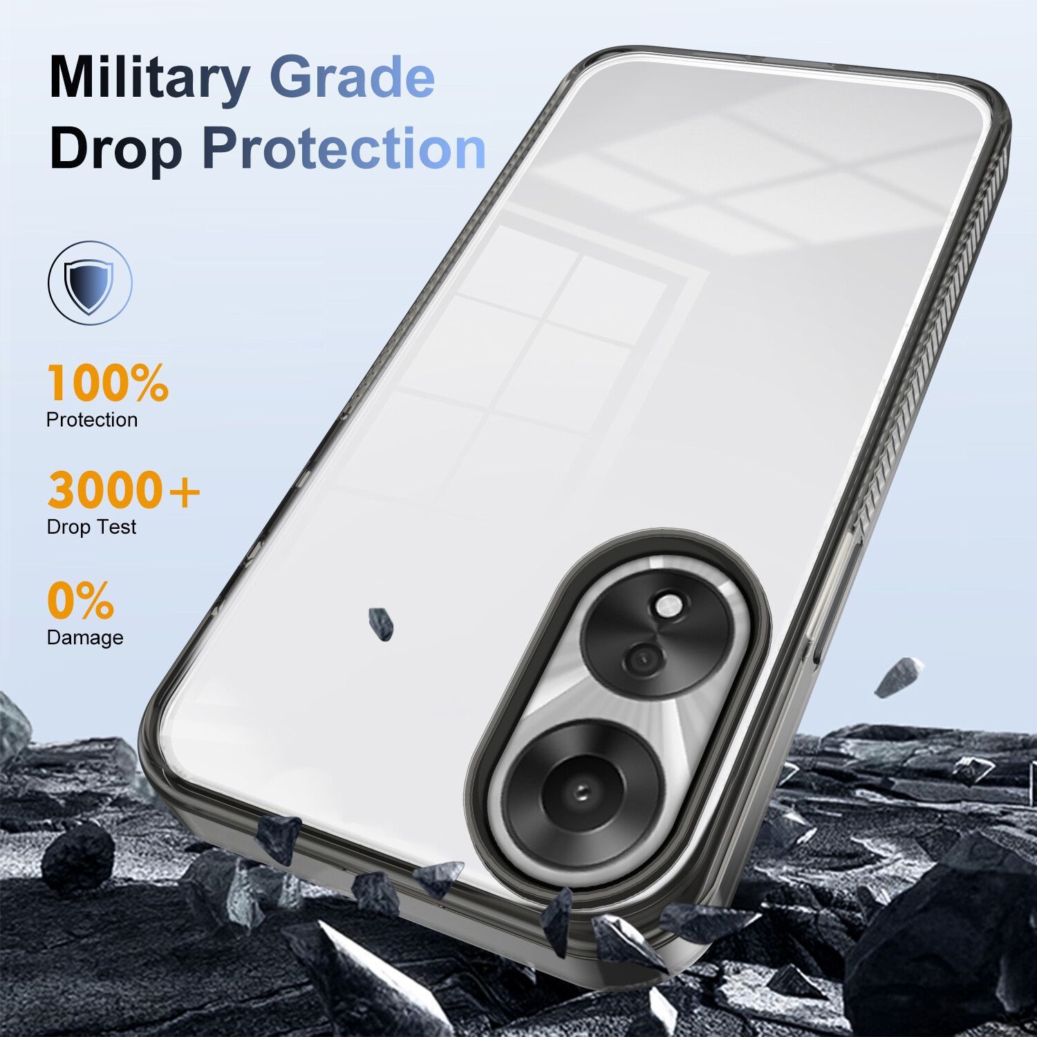 Luxury Shockproof Hybrid Clear Crystal Case for Oppo A58 5G