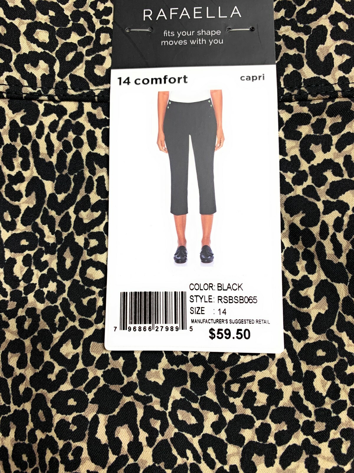 Rafaella Women's Pull On Soft Stretch Comfort Capri Dress Pants Panthera  Black | eBay