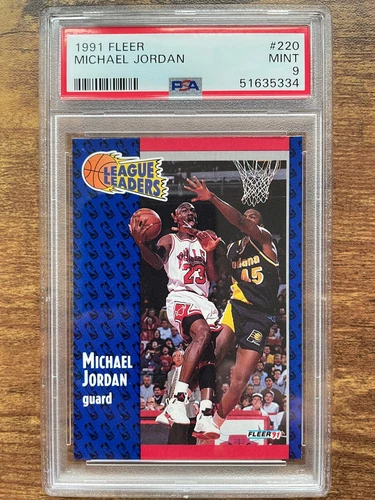 1991 Fleer Basketball Card #220 Michael Jordan Chicago Bulls PSA 9 Mint