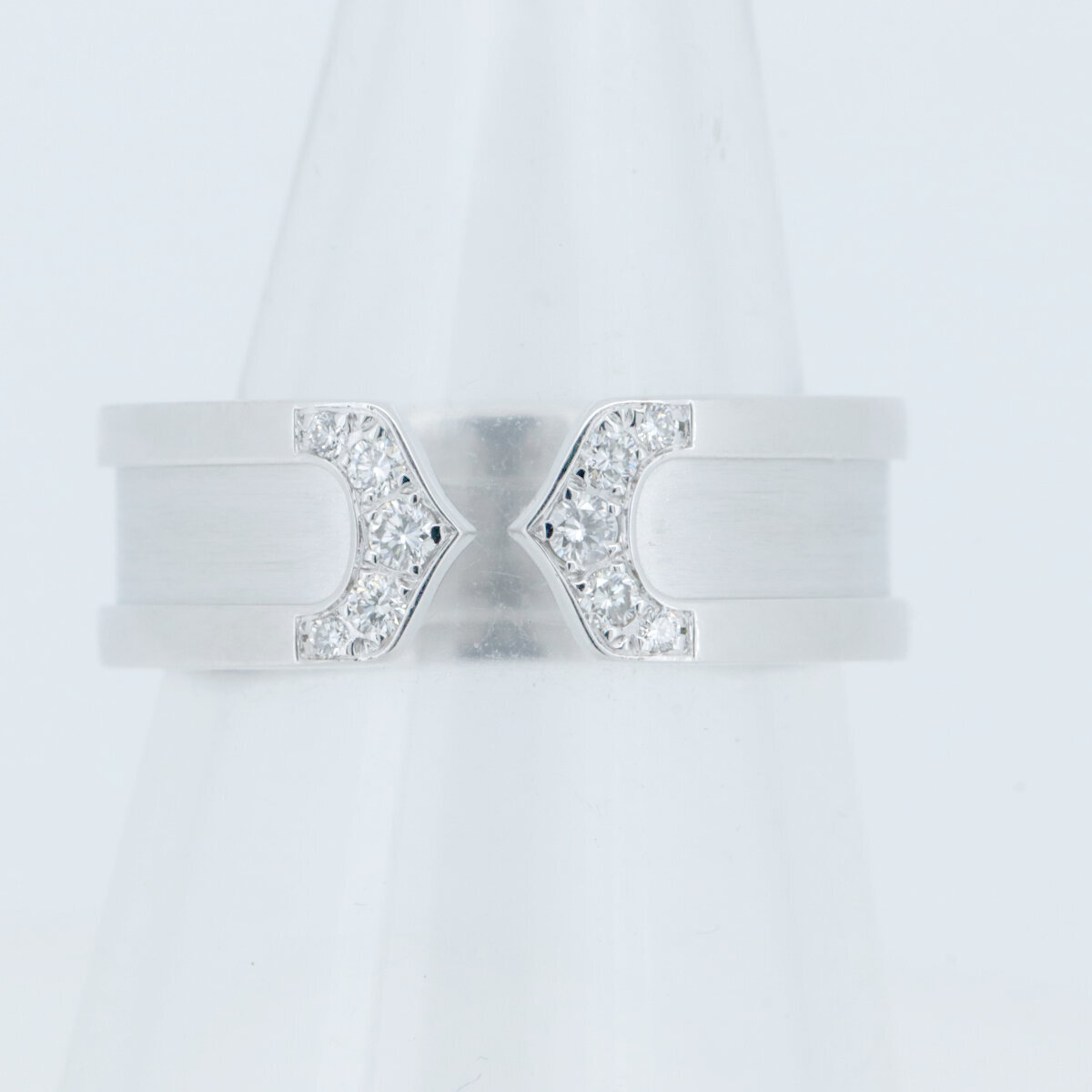 Cartier C2 Diamond Ring in 18K White Gold Size 5.75 US-image