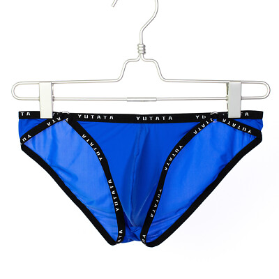 Mens Underwear Ultra Thin Ice Silk High Fork Briefs U Pouch Sexy Bikini Panties