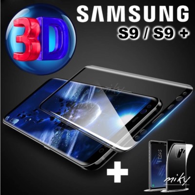 CELLY - Pellicola Protettiva in Vetro Temperato per Galaxy S9 Plus Nero