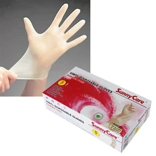 100 SunnyCare #7801 Vinyl Disposable Gloves Powder Free (Latex Nitrile Free) - S