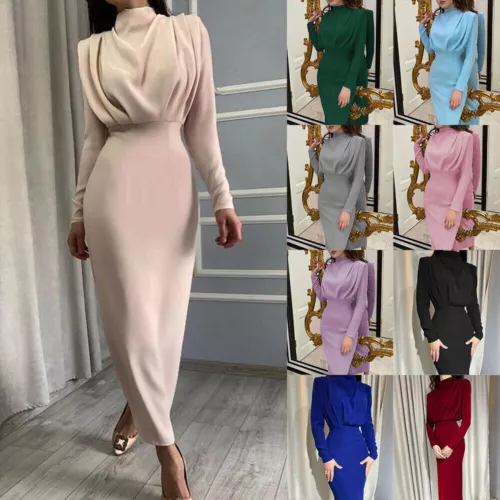 Damen Mode Elegant Party Kleid Cocktail Kleid hohe Taille Abendkleid - Bild 1 von 30