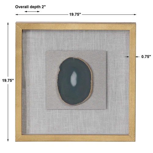 TWO MODERN KEEVA XXL 20" EMERALD GREEN AGATE STONE SHADOW BOXES UTTERMOST 04187 - Picture 7 of 7