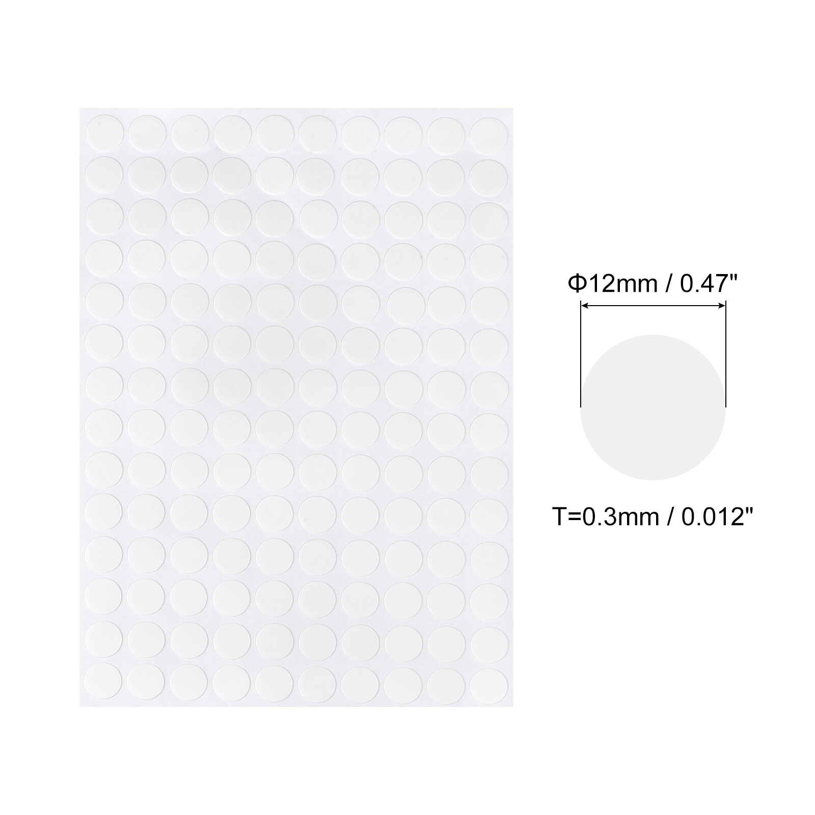 12mm Dia PVC Self Adhesive Screw Hole Cover Stickers White 6 Sheet/840pcs