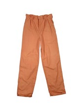 Vintage 70s Women's Orange High-Waisted Cotton Pants Size Small