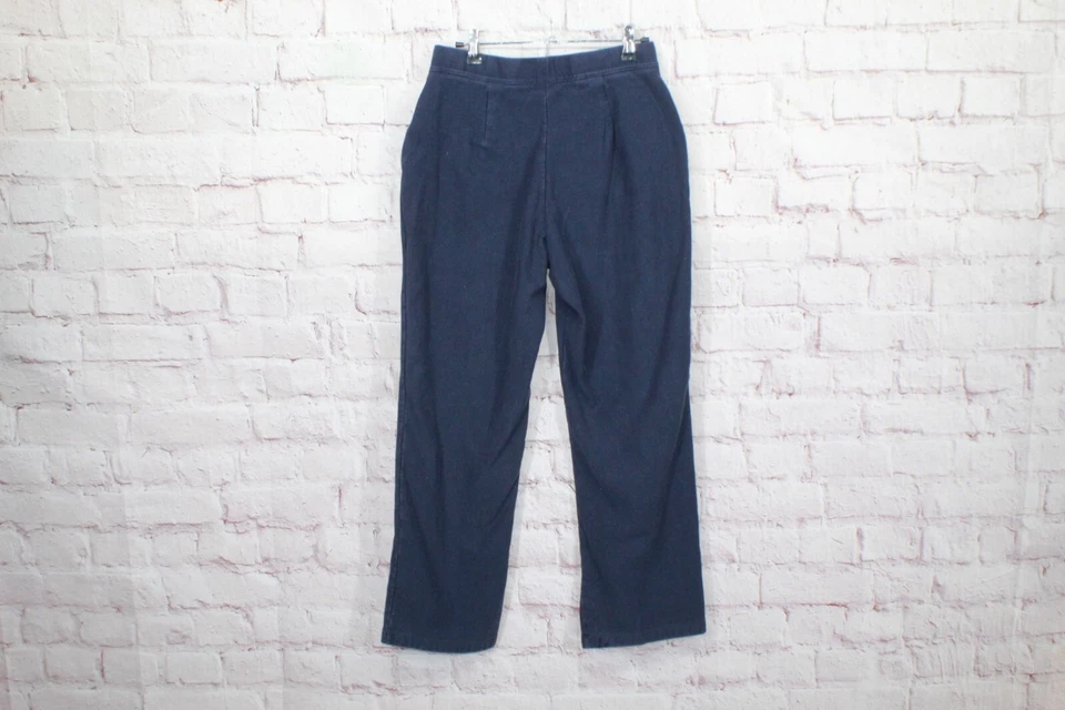 Pantalones LL Bean Para Mujer Ajuste Perfecto Polar Respaldo Pierna Recta Clásicos Azul Marino M Mascota Foto 4 de 4