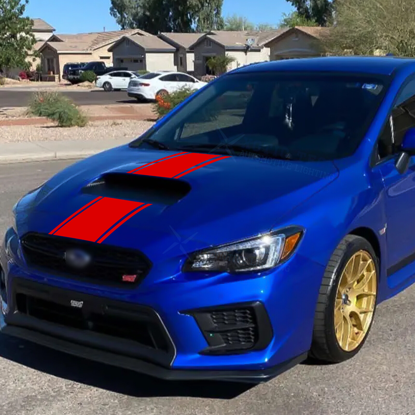 50.78" x 10" Red Wrinkle-free KK Vinyl Front Hood Bumper Stripe Sticker ...