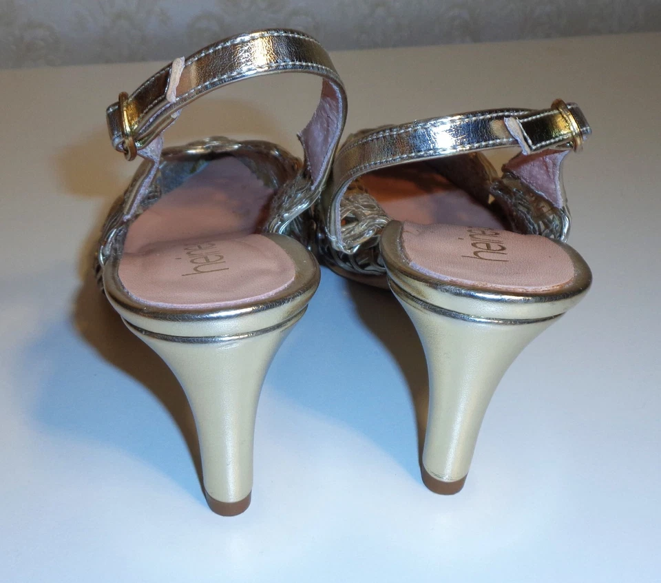 Damenpumps 38 in Gold - Leder NEUWERTIG - Bild 4 von 4