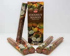 Hem Coconut Mango Incense Bulk 6 x 20 Stick Box, 120 Sticks Coco Mango