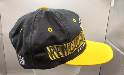 Rare Casquette snapback en coton sergé noir des Penguins de Pittsburgh