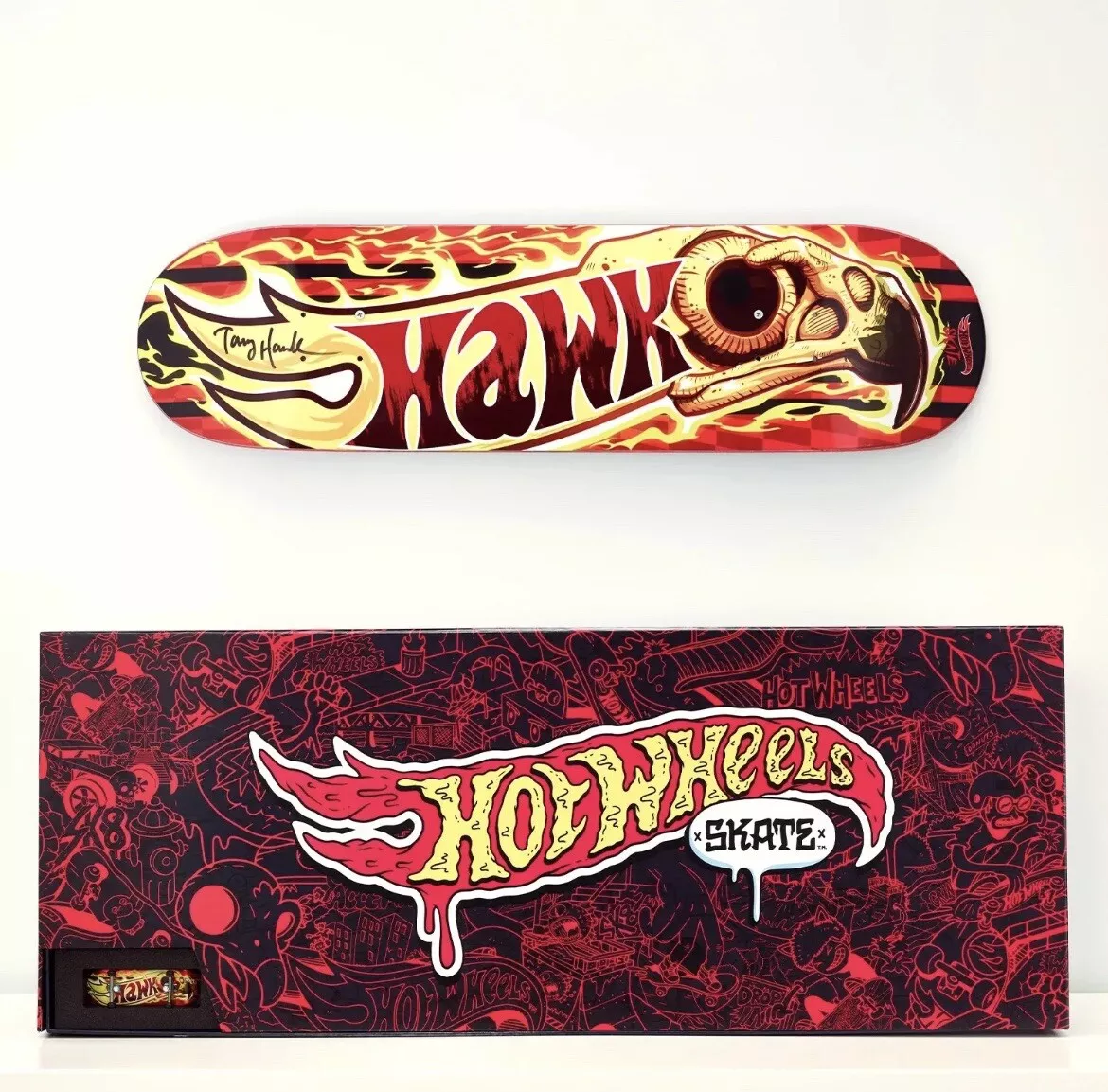 Mattel x Hot Wheels x Tony Hawk Fingerboard and Signed Tony Hawk Skateboard Deck (Edition of 100)