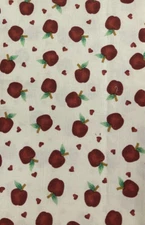 OAKHURST TEXTILES - APPLES & HEARTS - COTTON-- 1/2 YARD