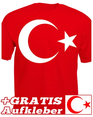 Türkei t-Shirt Türkiye Islam Turkey türkiye Flag Islam Alah Sticker Halbmond S - Bild 1 von 2