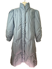 Womens Sno Down Vintage Zip Toggle Down Puffer Full Coat Jacket Blue Size M