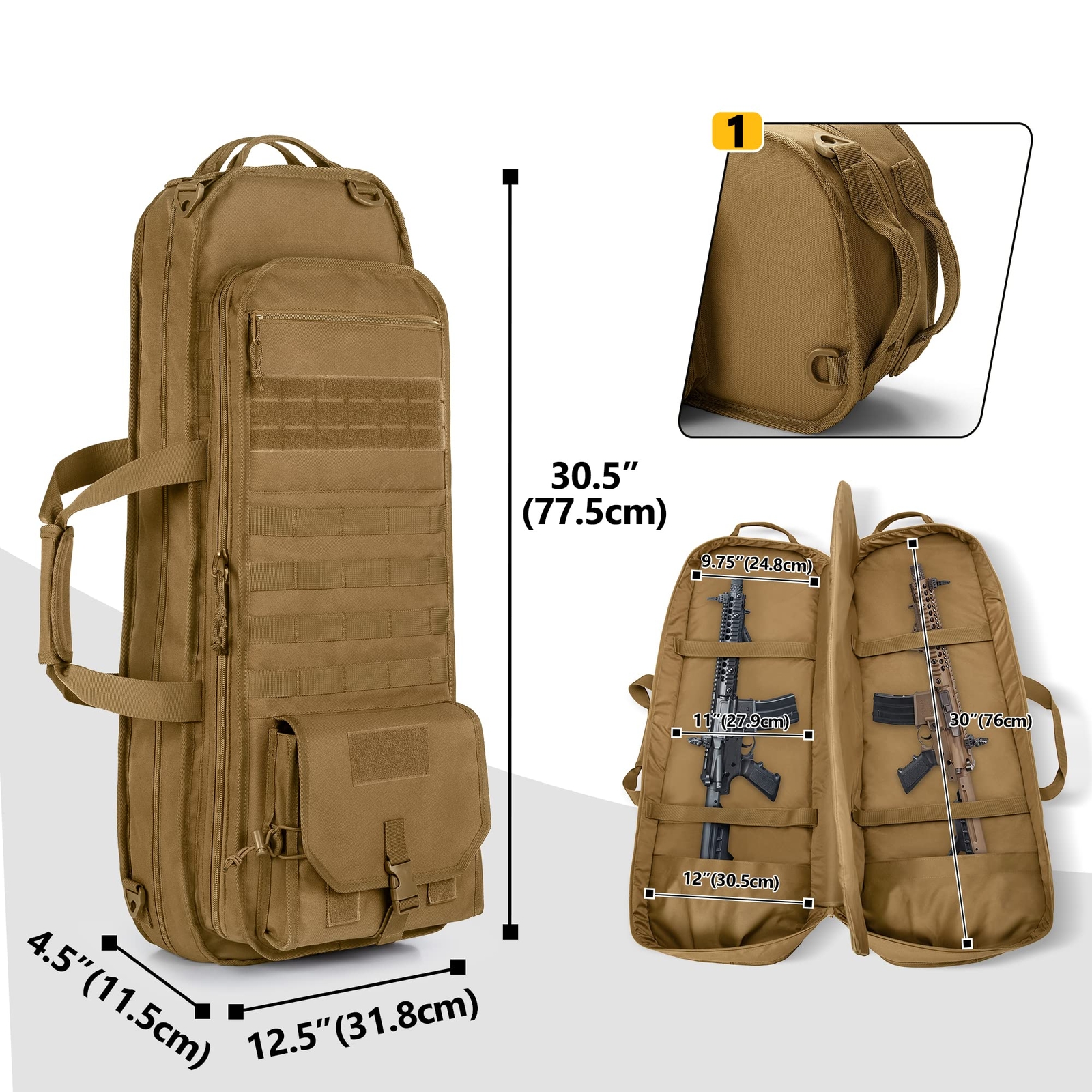 Tactical Rifle Bag Backpack Fits 28” Rifles, Soft Rifle Case with 3 Magazine eBay