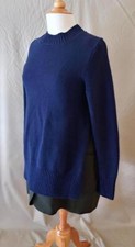 Sacai Navy Knit Sweater with Olive Green Suit Bottom Size 2 Medium