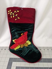 Santas Best Cardinal Bird Christmas Stocking 17 Inch