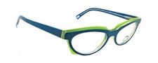 New Authentic Eye'DC V841 008 90s France Vintage Blue Green Plastic Eyeglasses