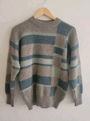 Vtg Glen Abbey Shetland Pure New Wool Sweater Size S/M Crew Neck Made in Ireland
