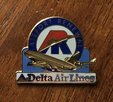 Hard To Find Vintage Delta Air Lines  Airport Renewal 1999 Aircraft Lapel Pin