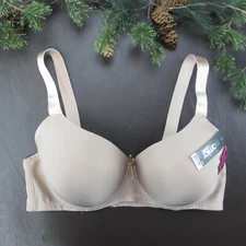Mamia Bra Size 40DD Tan Padded Underwire Adjustable Clasp Back New