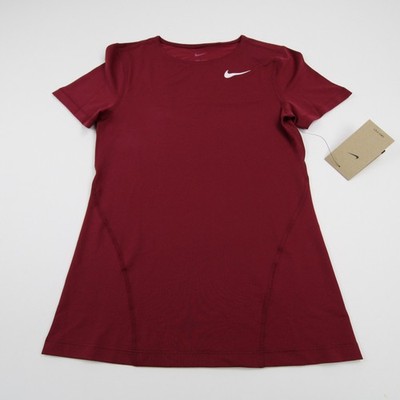 Nike Pro Dri-Fit Short Sleeve Shirt Women's Maroon New with Tags S