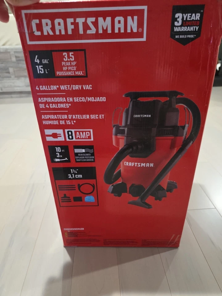 Aspiradora de taller en seco húmedo Craftsman 4 galones Foto 3 de 3