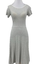 Uniqlo Modal Cotton Knit Black White Bra Dress XL Fit And Flare Knee Length SS