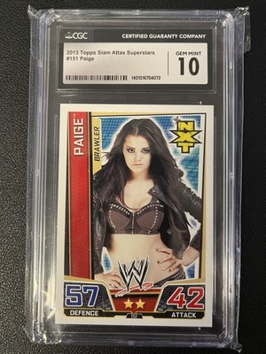 2013 Topps WWE Slam Attax Superstars Paige #151 Graded CGC 10 RC Rookie