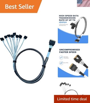 85CM High-Speed SlimSAS to SATA Optical Cable   Ideal for Data Storage Solutions