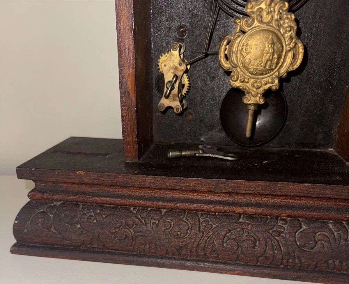 Antique C 1912 Waterbury FESTUS Mantle Clock & ALARM - ALL