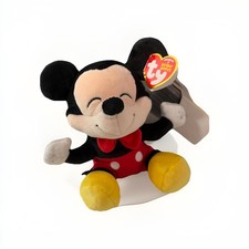 Ty Beanie Baby Disney Sparkle Mickey Mouse Plush 6" Soft Stuffed Animal Toy New