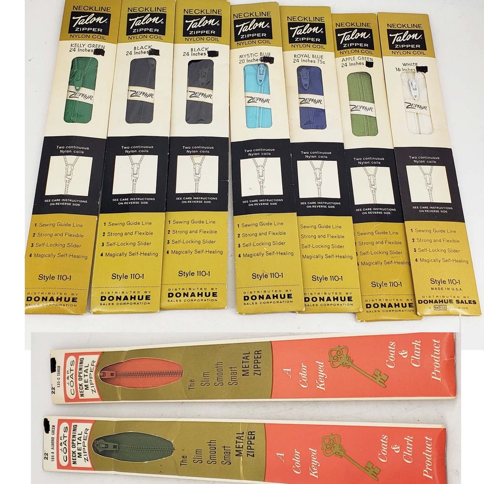 Lot of Vintage Talon Colorful 23 16-24" Mixed Lot Metal coil polyester - Image 4 of 4