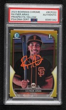PSA/DNA 2023 Bowman Chrome Prospects Yellow Refractor 40/75 Rayner Arias w5p
