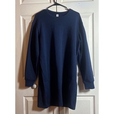 Spanx AirEssentials Crew Neck Long Sleeve Tunic Dress Navy Blue Large L