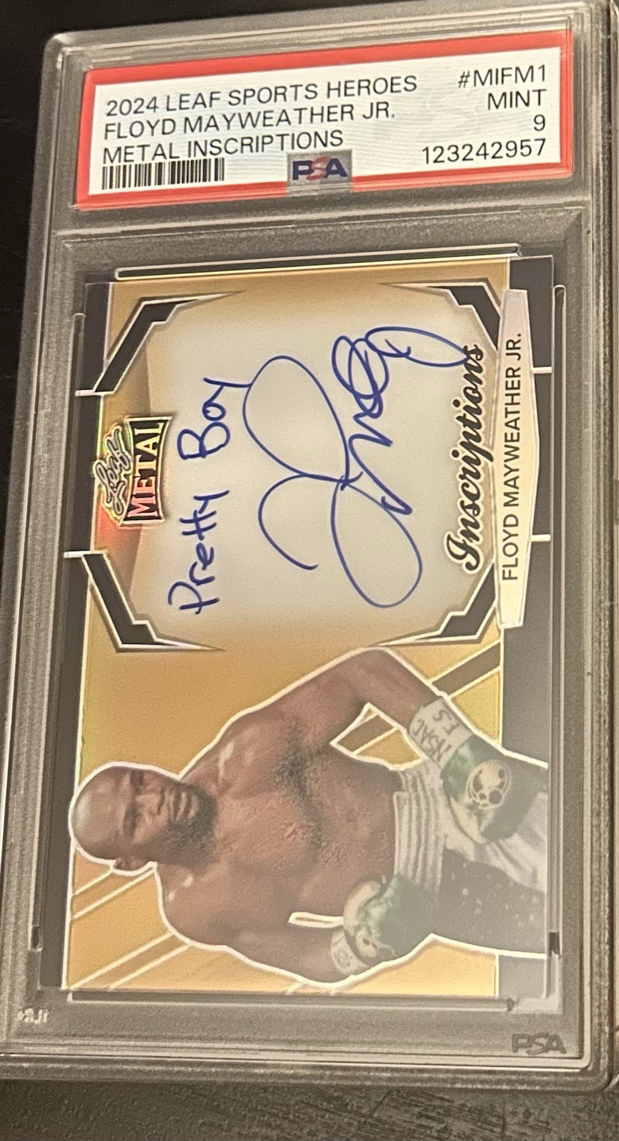 🔥 Floyd Mayweather Signed "Pretty Boy" /86/99 2023 Leaf Metal Inscriptions
