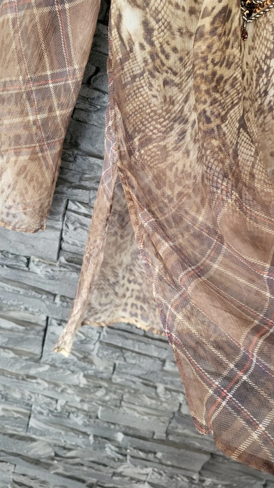 MALVIN Strand Mini Kleid Gr 38 100% Seide Beige Bunt Tunika - Bild 4 von 4