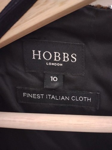 Hobbs UK 10 Shift Dress Sleeveless Animal Print Brown/Black Italian Cloth Wool - Picture 3 of 6
