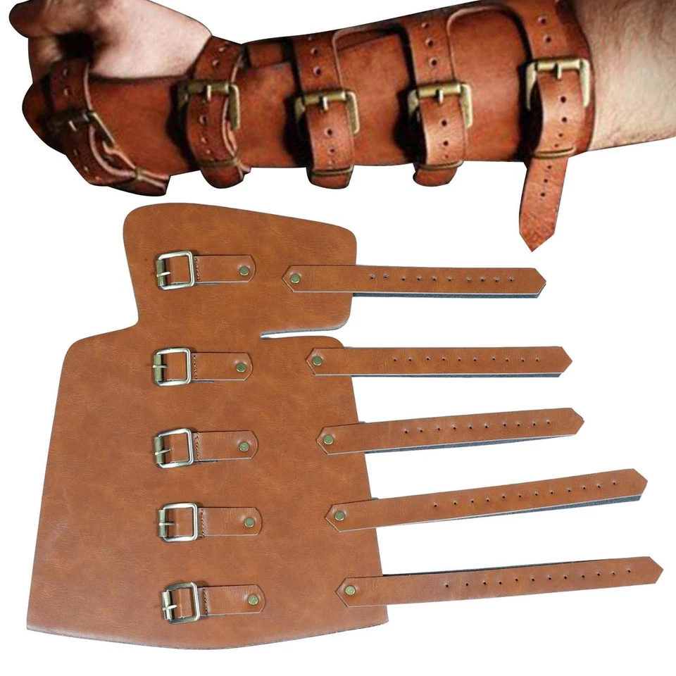 Leather Archery Arm Guard Traditional Bow Longbow Recurve Bow Forearm Protector - Image 4 of 4