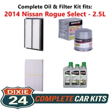 2014 Nissan Rogue Select 2.5L Complete Air, Oil & Cabin Filter Kit (5W-30)