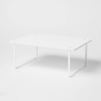Metal Cabinet Shelf White: Kitchen Organizer, Shelf Riser, Iron, 15''x10''x6''