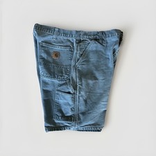 Vintage Carhartt Mens Shorts Canvas Carpenter Work Shorts Moss Green 34 B25 MOS